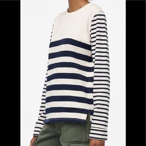 ZARA SRPLS Striped Long Sleeve Tee Shirt sz Small